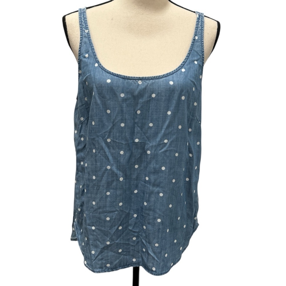 Velvet Heart Denim Blue Polka Dot Tank Top